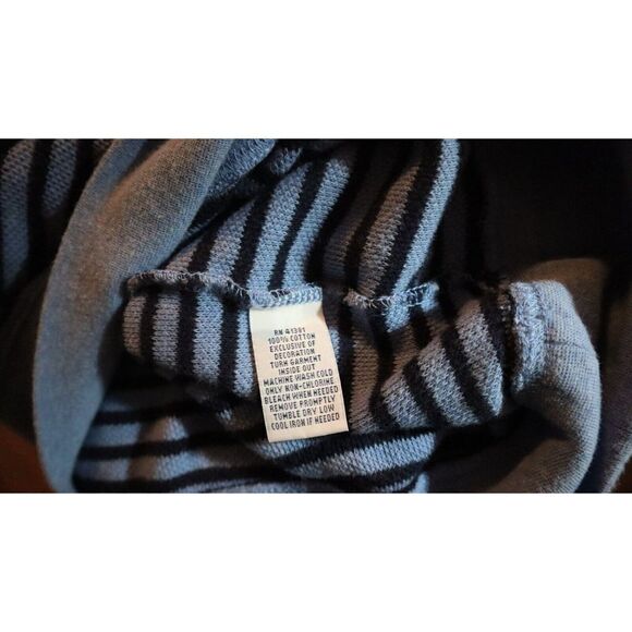 Polo Ralph Lauren Men Sz L Royal Blue Striped Knit 1/4 Zip Pullover Sweater $165 - Picture 7 of 7